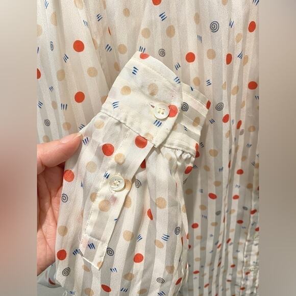 EVAN PICONE | Vintage Cream Polka Dot PussyBow Blouse Made in Japan | Size 14 - Picture 5 of 8